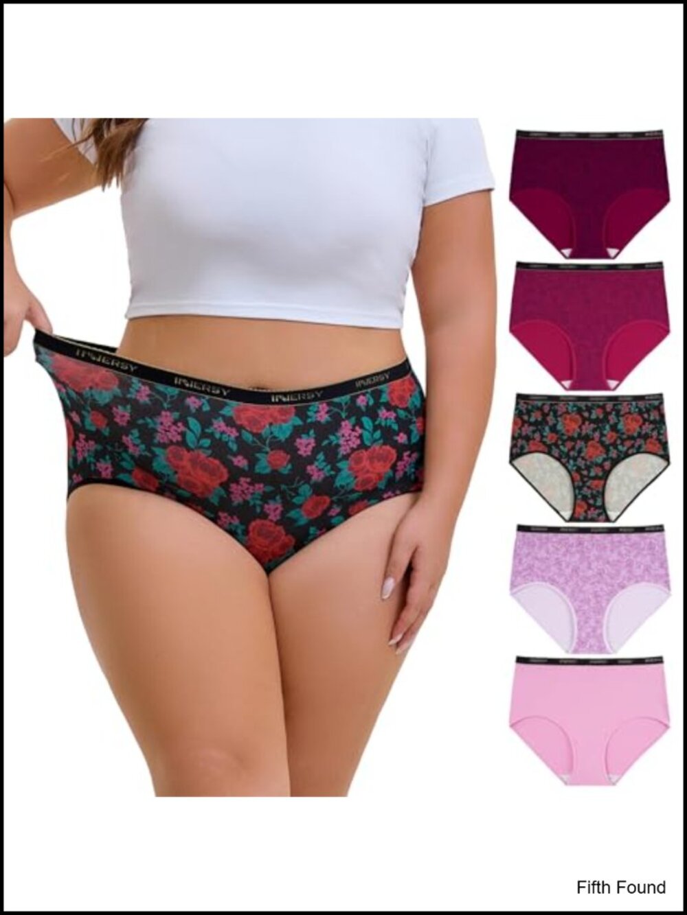 Plus Size High Waist Cotton Underwear Briefs 5-Pack Full Coverage